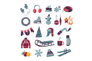 Winter Activities Vector Set