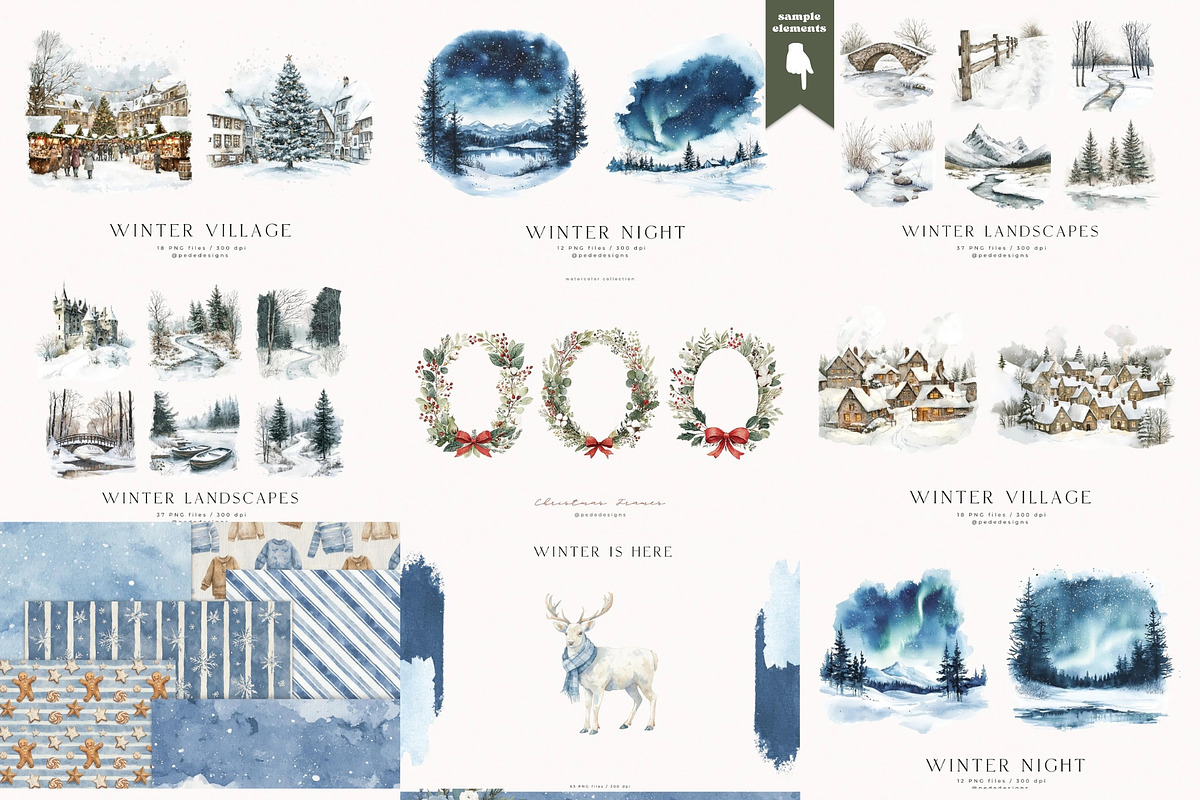 Winter & Christmas Mega Bundle 2000+, a Seasonal Illustration by PeDe Designs (Photo 15 of 18)