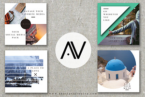 4 Instagram PSD Travel Templates 