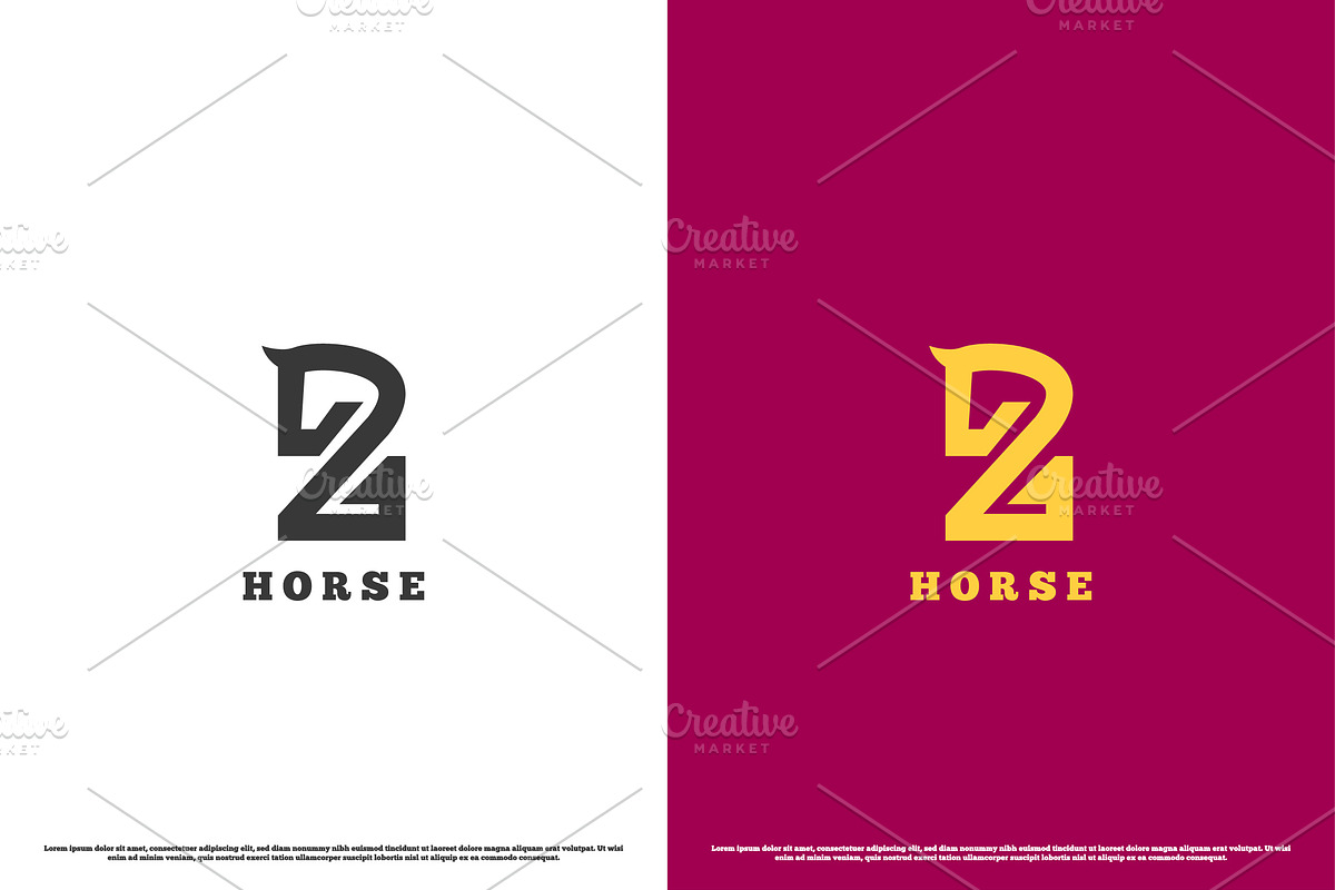 Horse 2 Animal Logo Design Icon, a Branding & Logo Template by Morvana Crew