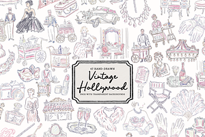 Old Hollywood Clipart, Vintage Set, an Object Illustration by The October Creative