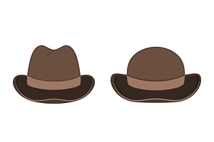 Set Of Retro Hats Vector