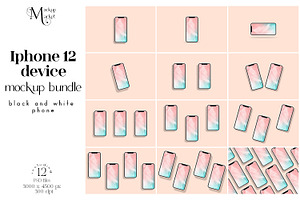 iPhone12 Screen device mockup bundle