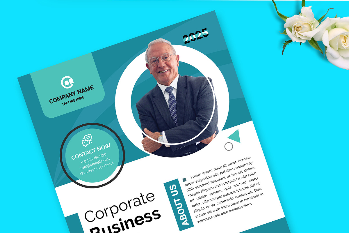 Corporate Business Flyer Layout, a Flyer Template by MightyDesign (Photo 4 of 8)