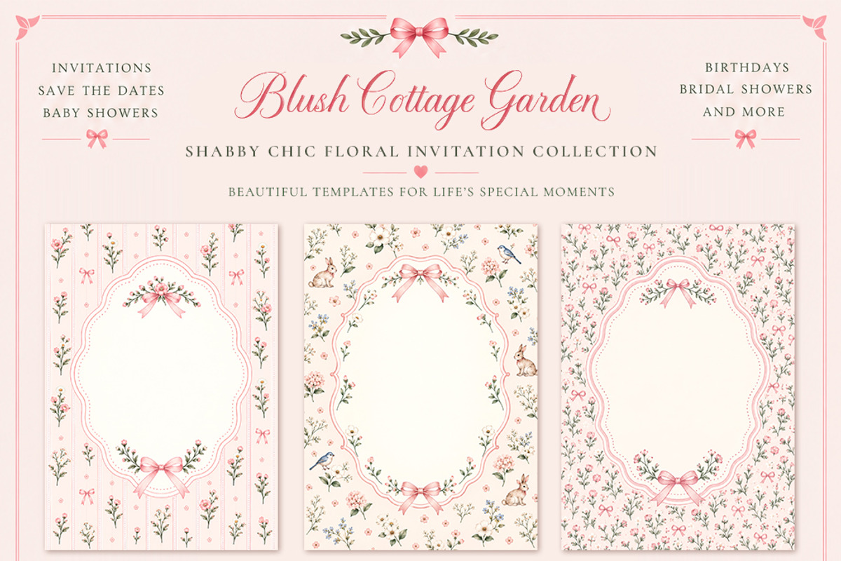 Blush Cottage Floral Collection, a Background Graphic by by creative paper (Photo 2 of 4)