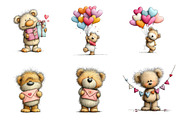 Valentine Teddy Bear Clipart PNG, an Illustration by SinaCreation (Thumbnail 3 of 10)