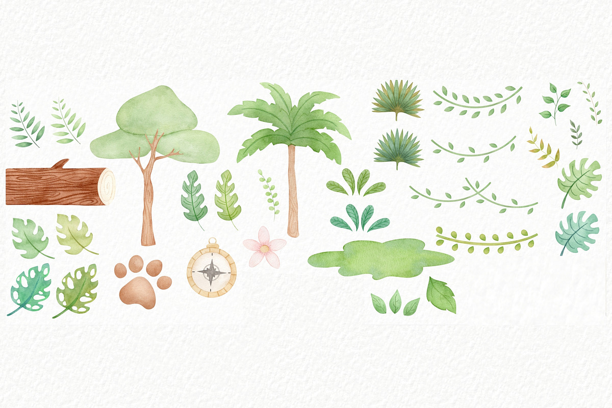Safari Friends Watercolor Clipart, an Illustration by Estúdio Lin (Photo 3 of 6)