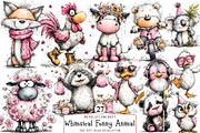 Whimsical Funny Animal Clipart, an Illustration by OK Design (Thumbnail 1 of 6)
