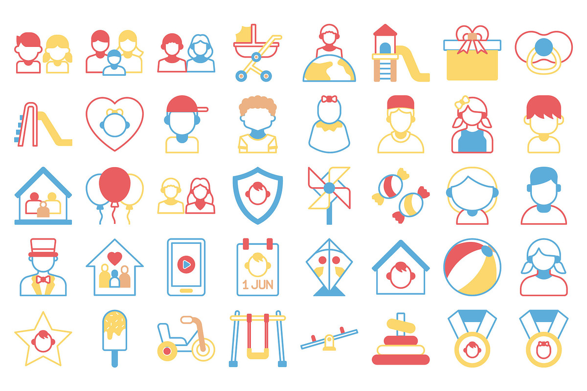 International Children Day Icons, an Outline Icon by Vector Portal (Photo 4 of 5)