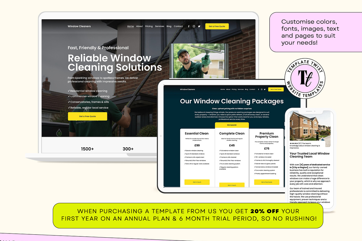 Window Cleaning Squarespace Website, a Squarespace Template by Template Twist Shop (Photo 6 of 9)