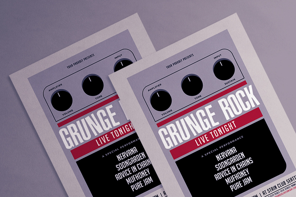 Grunge Rock Live Tonight Flyer, a Flyer Template by AdamHasan (Photo 3 of 3)