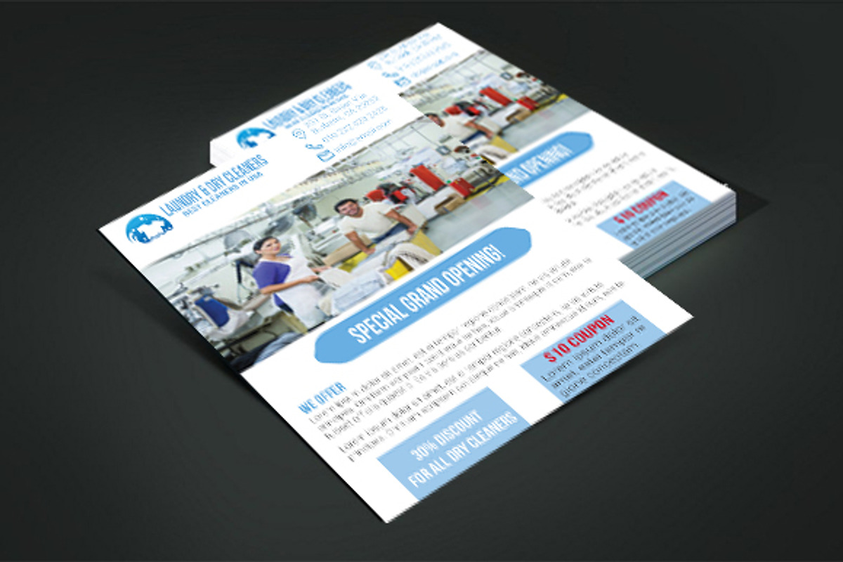 Laundry & Dry Cleaners Flyer V-02, a Flyer Template by PenciGraphics (Photo 1 of 2)