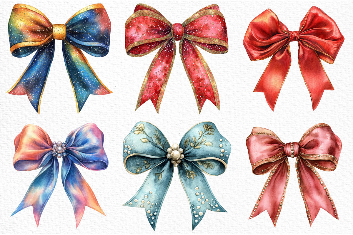 Christmas Bow Coquette clipart, an Illustration by Craft Nest (Photo 3 of 6)