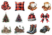 Buffalo Plaid Christmas Clipart, an Illustration by Designworld (Thumbnail 3 of 6)