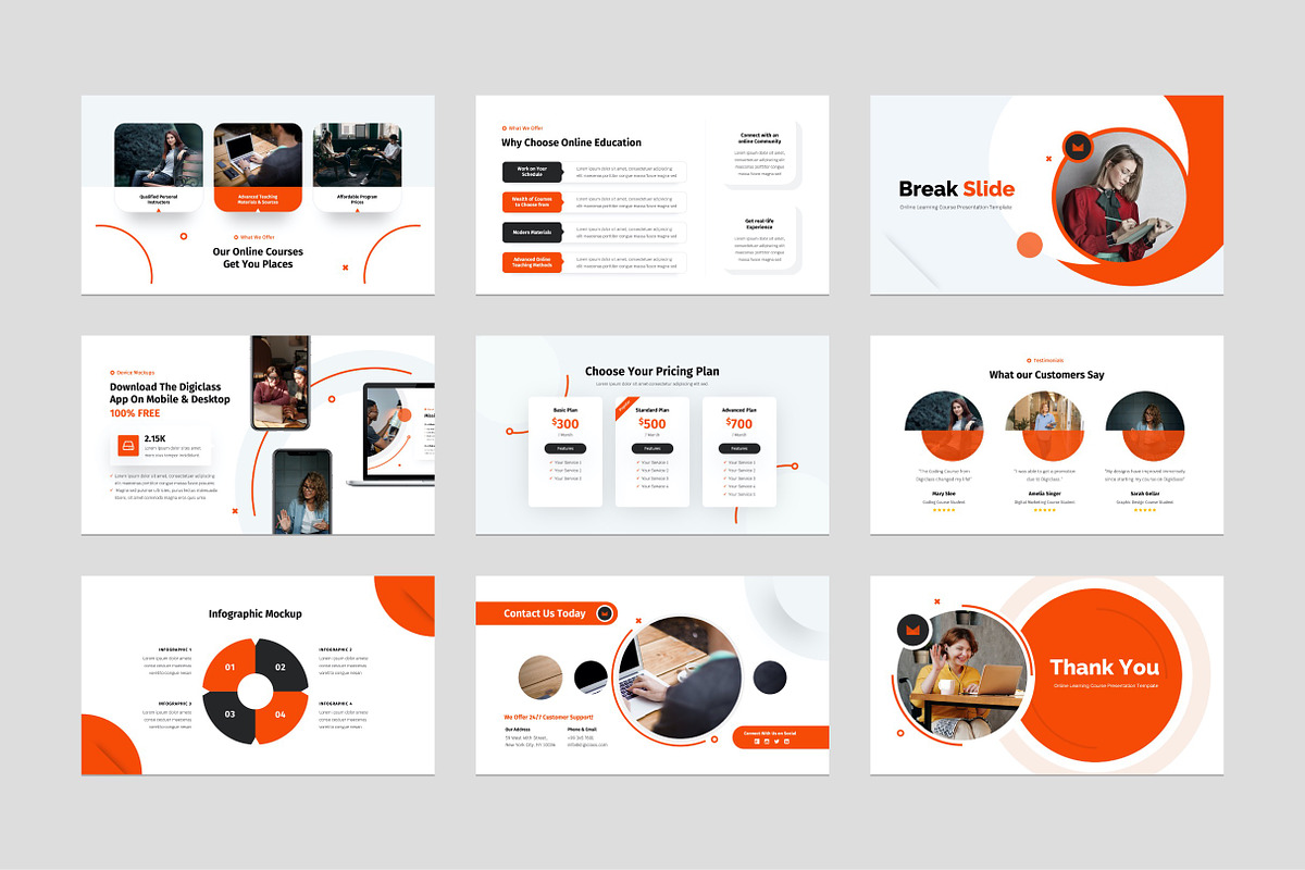 Online Learning Course Template, a Presentation Template by Flat Icons (Photo 3 of 5)