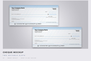 Cheque Mockup Template, a Finance Illustration by DesignerCandies