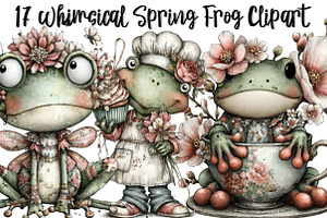 Whimsical Spring Frog Clipart, a Graphic by CitraGraphics