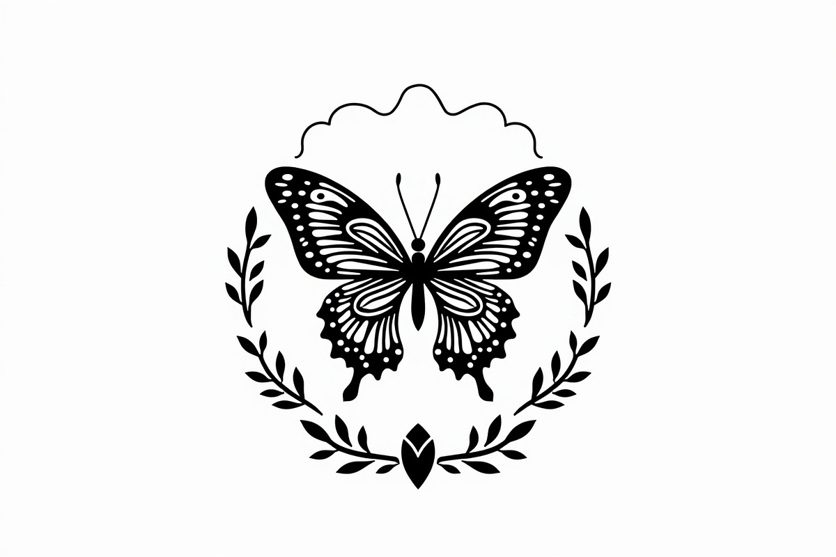 Butterfly Wreath Silhouette Bundle, an Illustration by hafijul (Photo 6 of 7)