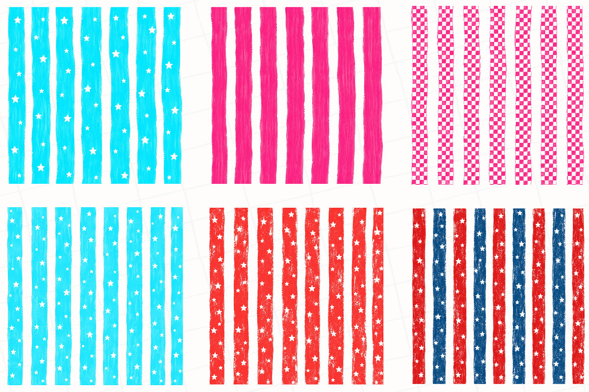 4th of july Striped PNG Bundle, a Seasonal Illustration by OK Design (Photo 3 of 6)