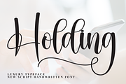 Holding | Script Font, a Handwritten Font by Scratchones (Thumbnail 1 of 9)