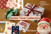 Santa Time Christmas Collection, a Seasonal Illustration by KlymchukArtworks (Thumbnail 1 of 9)