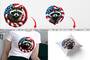 Raccoon 4th of July Clipart, a Graphic by Artnoy (Thumbnail 3 of 5)