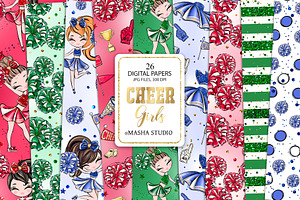 Cheerleader Repeatable Patterns, a Pattern Graphic by Masha  Studio