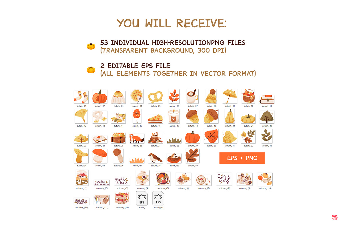 Autumn Clipart Set, a Seasonal Illustration by vik.stock (Photo 4 of 8)