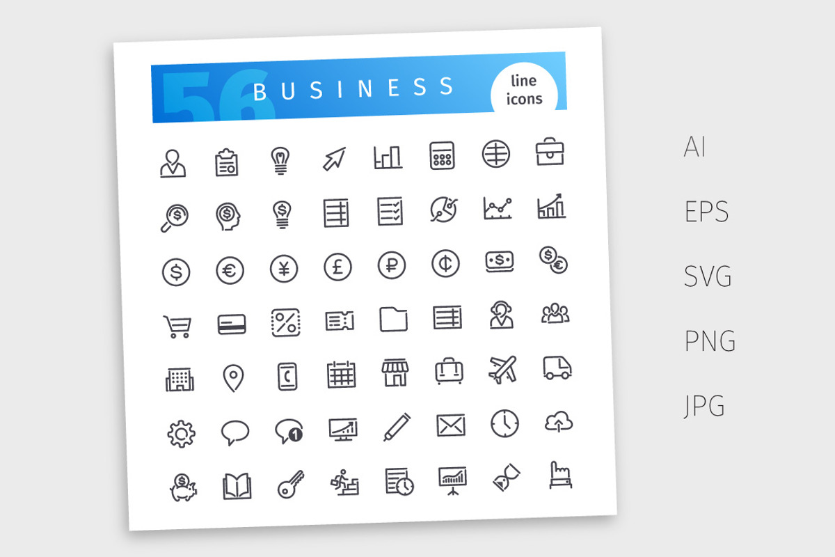 Business Line Icons Set, an Icon by Voysla's Shop (Photo 4 of 4)
