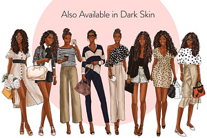 Fashion Girls 27- Light Skin Clipart