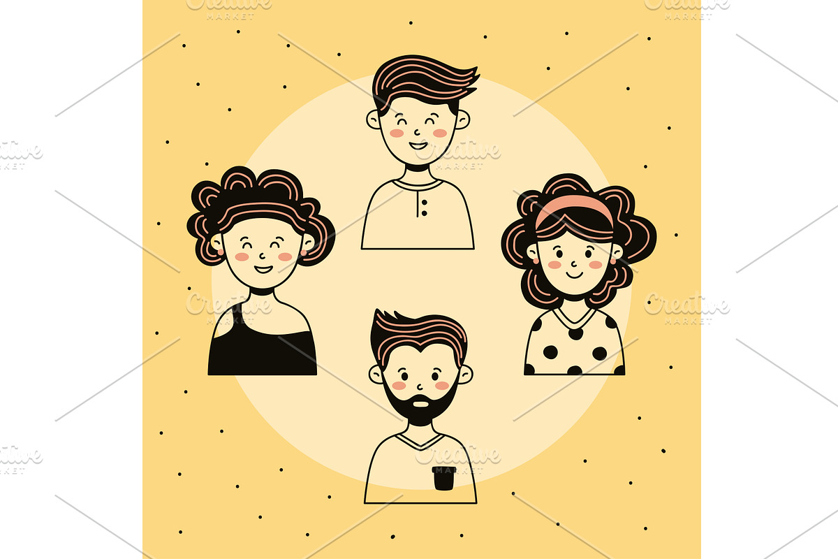 group of young persons, a Person Illustration by studiogstock