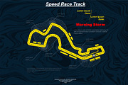 Yellow race track on blue background, a Transportation Illustration by LongQuattroArt (Thumbnail 5 of 5)