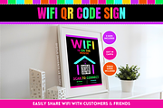WiFi QR Code Sign - Neon, a Stationery Template by SunshineStudioBoutique (Thumbnail 1 of 10)