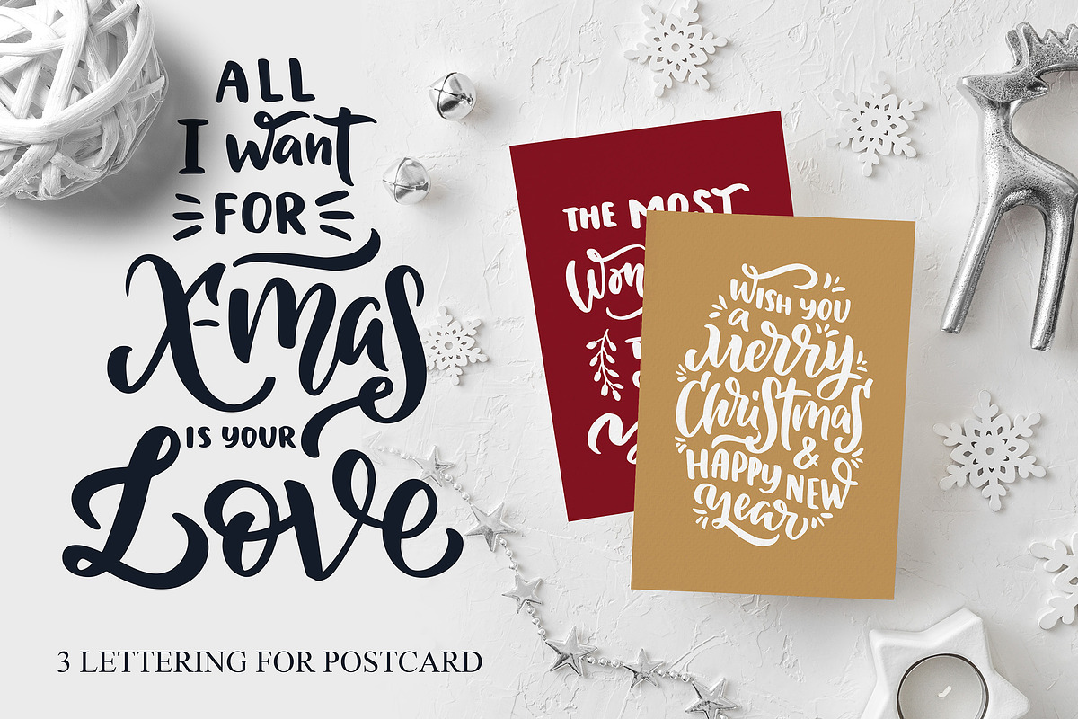 Christmas time lettering pack, a Decorative Illustration by Lettering_Logo (Photo 2 of 11)