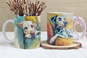 Watercolor Dogs on the Couch, an Animal Illustration by PrintHaven Designs (Thumbnail 9 of 10)