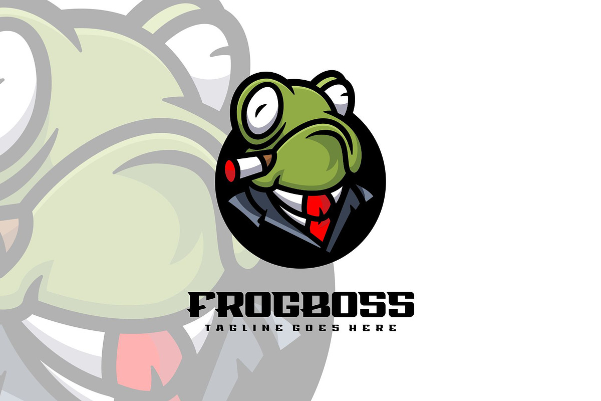 Frog Boss Mascot Cartoon Style., a Branding & Logo Template by ModalTampang