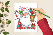cute santa pink christmas, christmas, an Illustration by Designking (Thumbnail 6 of 6)