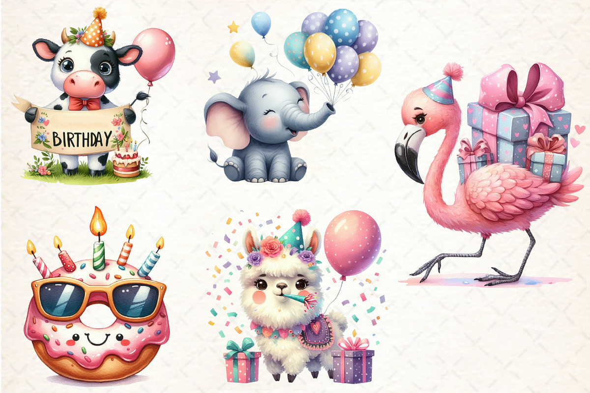 Quirky Funny Birthday Clipart, an Illustration by Libby Wishes (Photo 3 of 5)