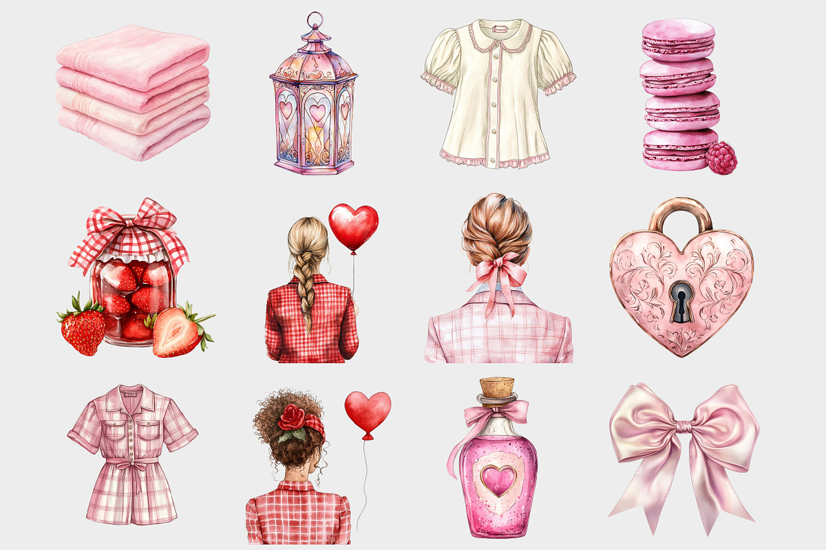 Watercolor Valentine Clipart, a Seasonal Illustration by Design Market (Photo 4 of 4)