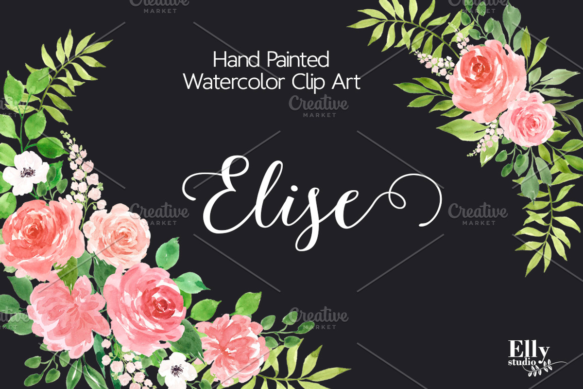 Watercolor flower Clip Art - Elise, an Illustration by Elly Studio (Photo 8 of 8)