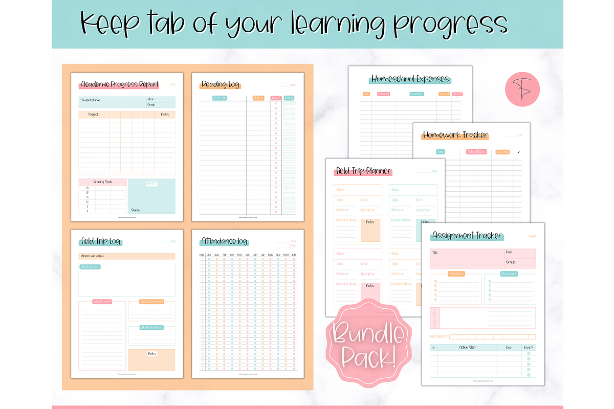 Homeschool Planner Printable - 50 pg, a Templates & Theme by Templatables (Photo 6 of 11)