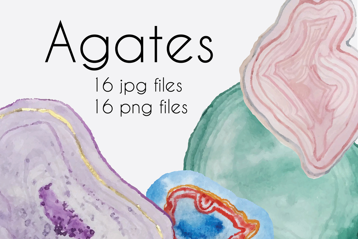 Hand Painted Watercolor Agates, an Illustration by Valeri Nick (Photo 1 of 5)