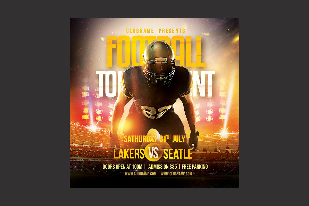 Football Game Flyer, a Flyer Template by DSGraphicDesign (Photo 2 of 2)