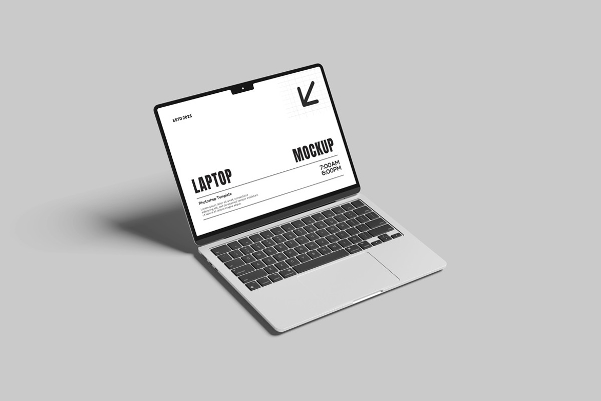 High Quality Laptop Mockup, a Wearable Device Mockup by AndikaGraphic (Photo 4 of 5)