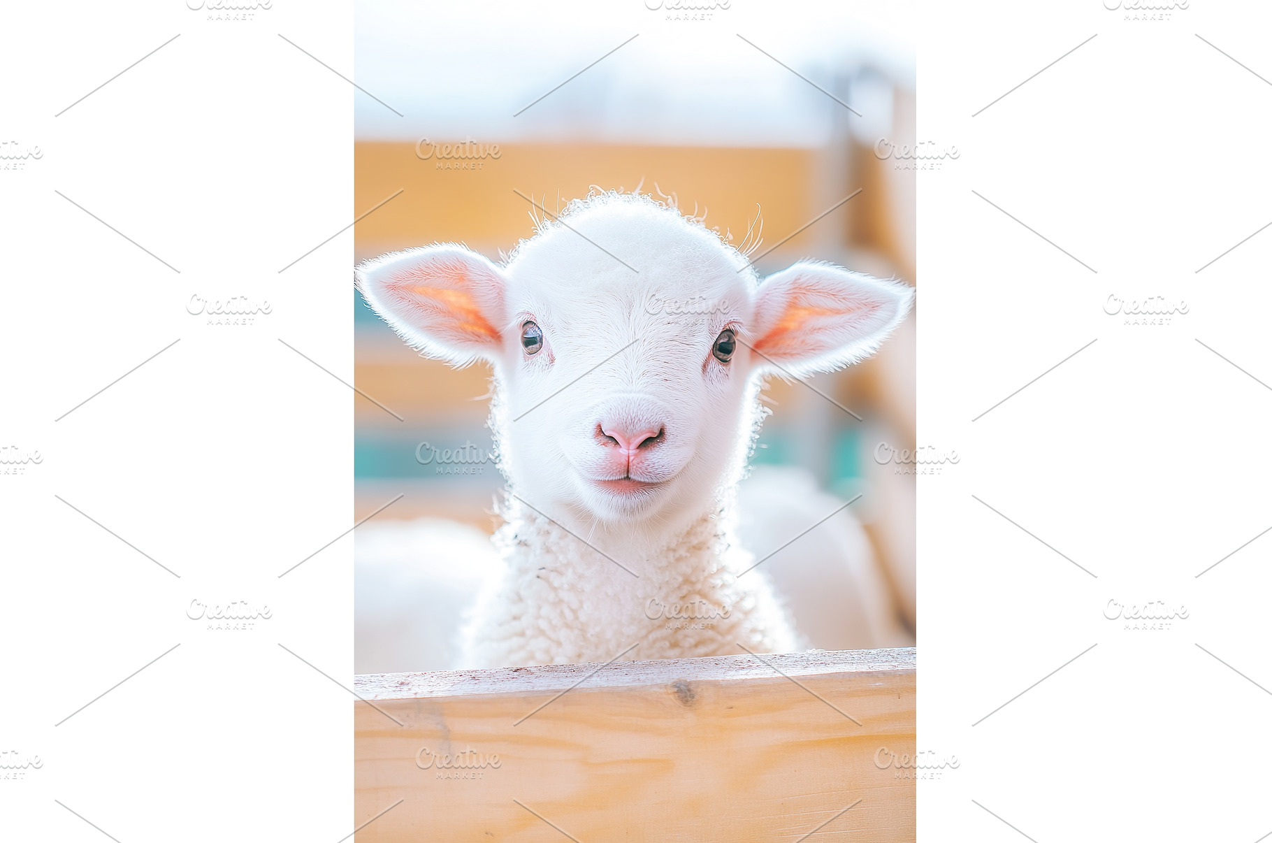 Adorable white lamb looking, an Animal Photo by Lermont51