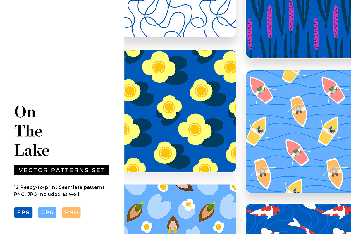 On The Lake | Vector Patterns Set, a Pattern Graphic by Kotulska (Photo 1 of 11)