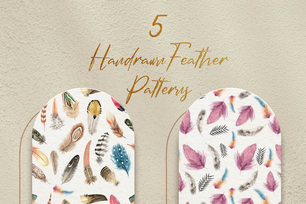 Watercolor Feathers Collection, a Decorative Illustration by GRANCI STUDIOS (Photo 9 of 12)