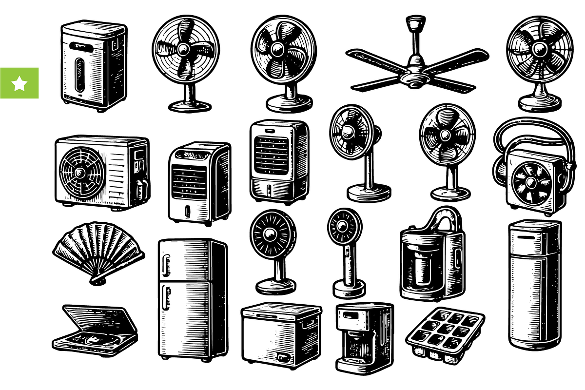 Cooling Appliances and Fan, an Object Graphic by RT Studio