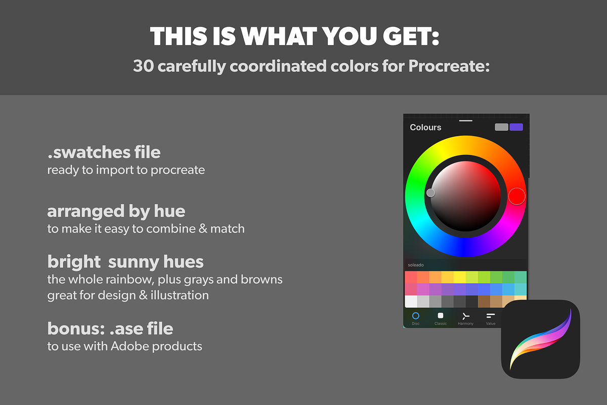 Soleado Color Palette for Procreate, a Palette Add-On by Monolinea (Photo 2 of 2)