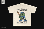 Frog Baseball Player Sports T-shirt, a Sport Illustration by shaondesigns (Thumbnail 4 of 4)